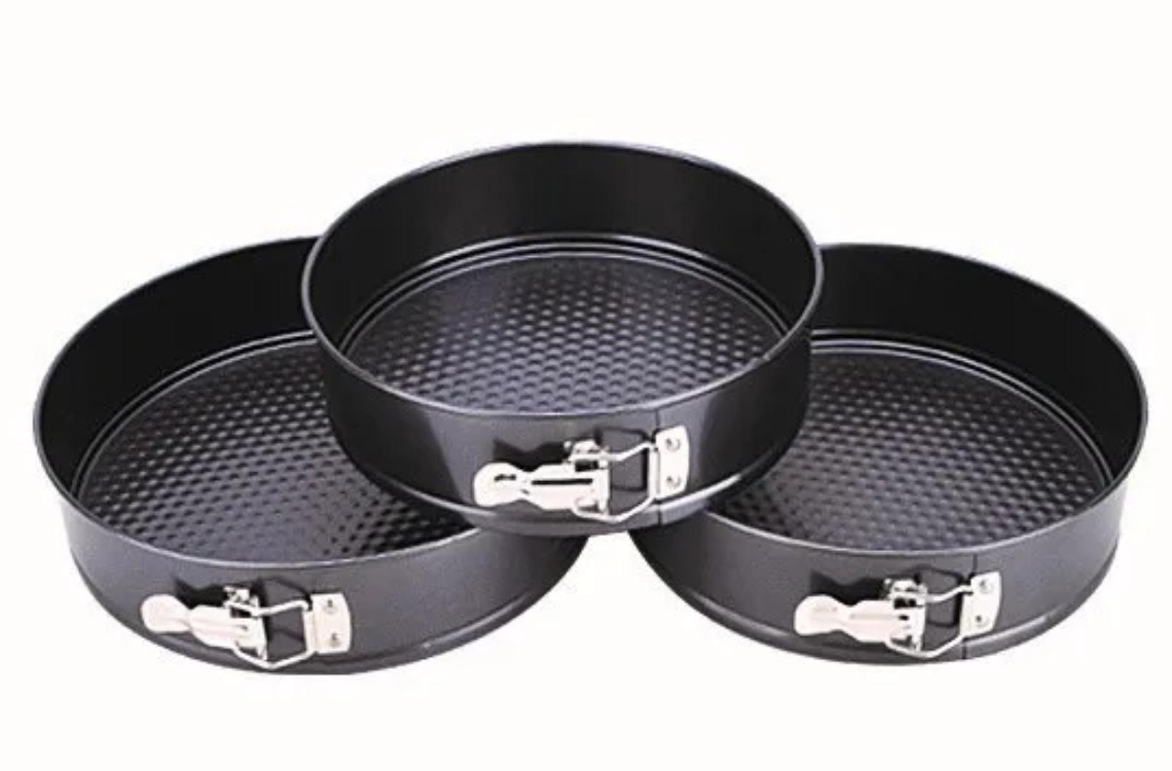 3-Piece Round Springform Cake Mould Set – Non-Stick Baking Pans