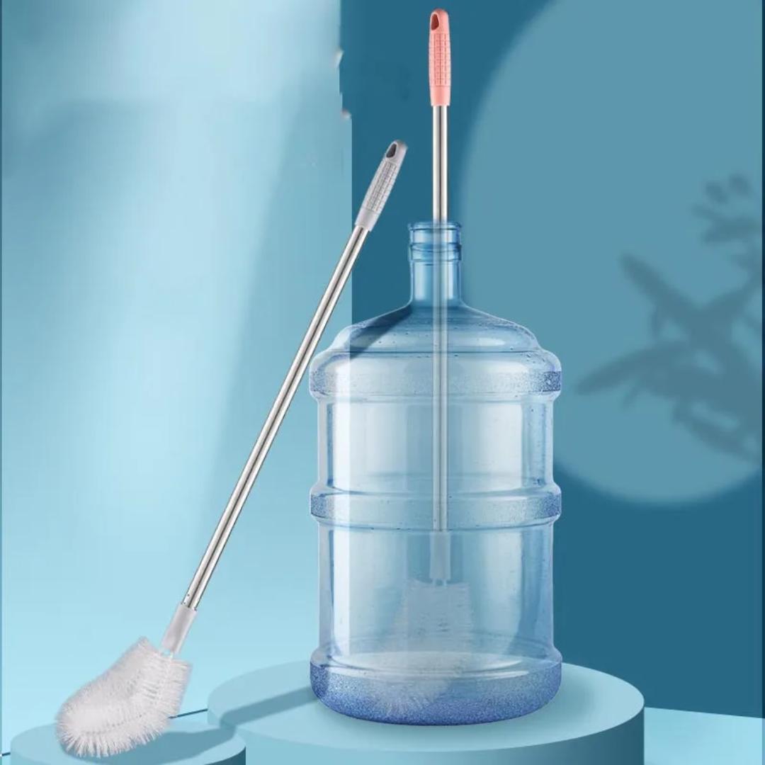Bent Gallon Cleaner Brush Long Handle Curved Head Bottle Washing Scrubbing Brush for Water Gallons, Jugs, Bottles, Jars and Deep Containers