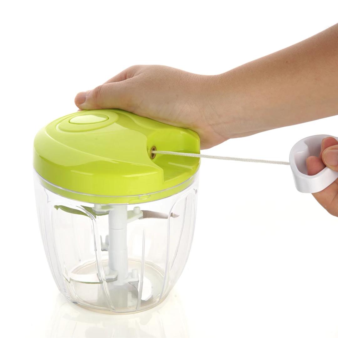 Manual Spin Cutter Vegetable & Fruit Chopper – Pull String Food Processor