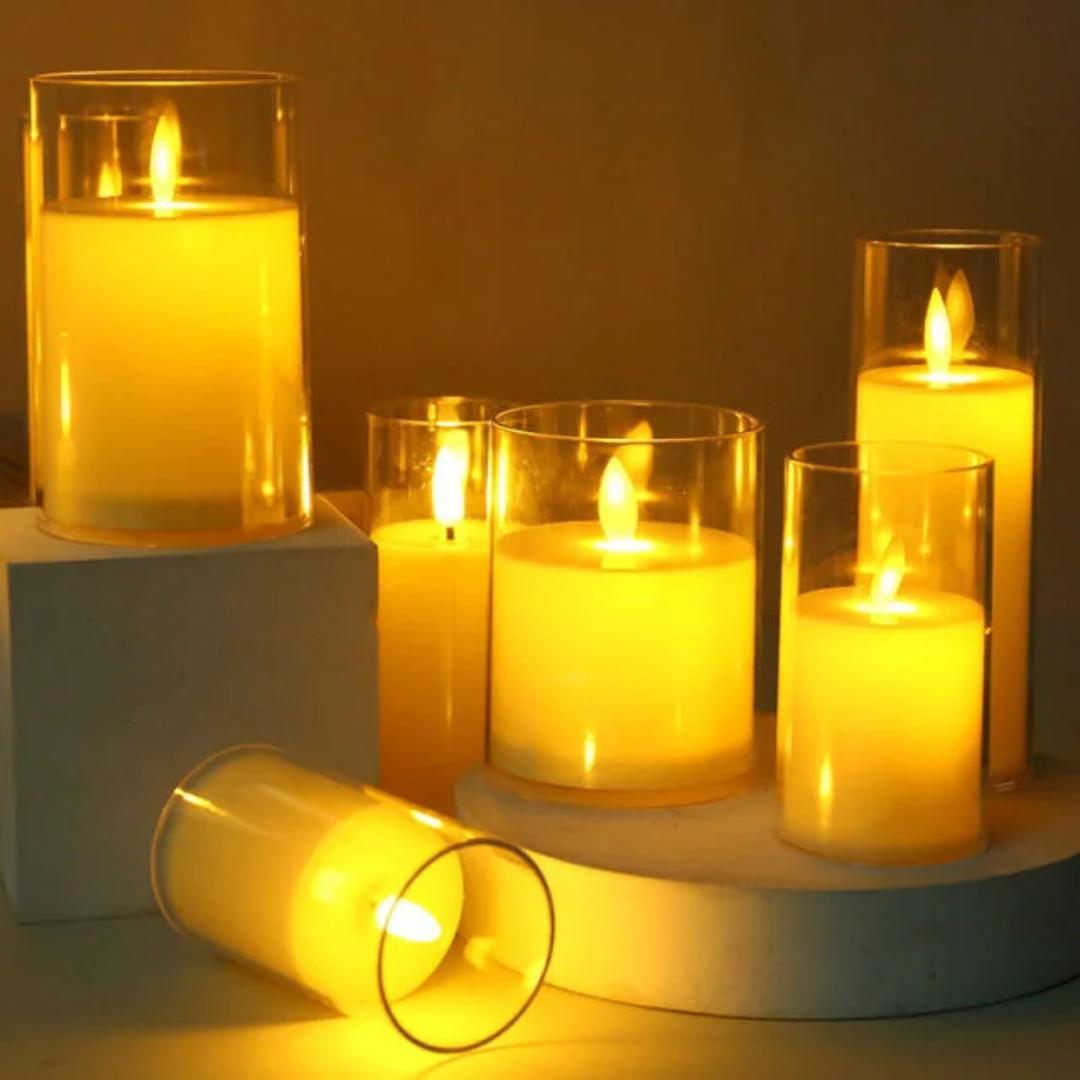3-in-1 Flameless LED Candle Set – Realistic Flickering Warm Light Decorative Candles. Create a warm and cozy romantic environment with this 3 in 1 led flameless candle set.