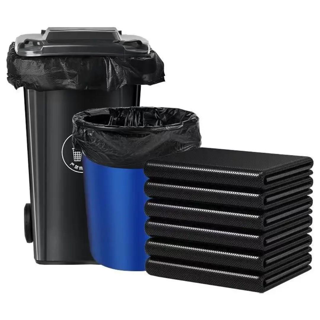 50PCS Medium Black Trash Bags 61×91cm / 24×36 Inches, Tall Kitchen Garbage Bags, Heavy Duty Disposable Bin Liners, Strong Leak-Resistant Waste Disposal Bags for Home, Kitchen, Office & Cleaning