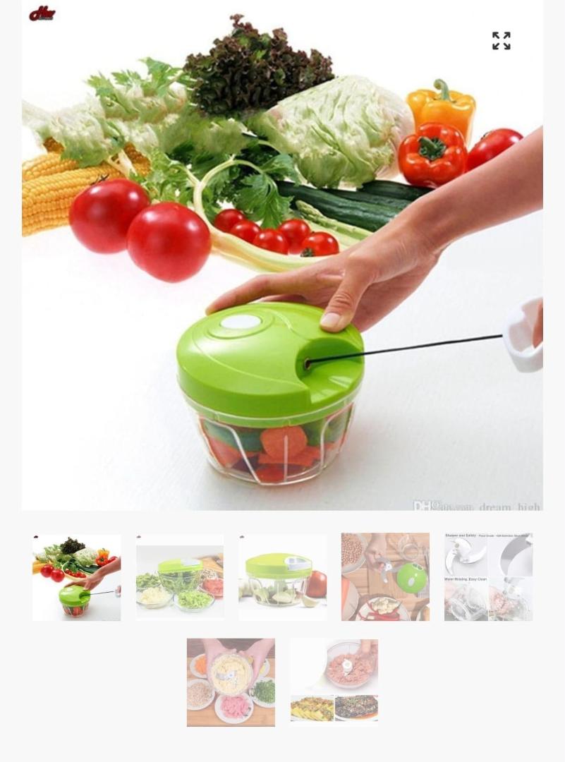 Manual Spin Cutter Vegetable & Fruit Chopper – Pull String Food Processor