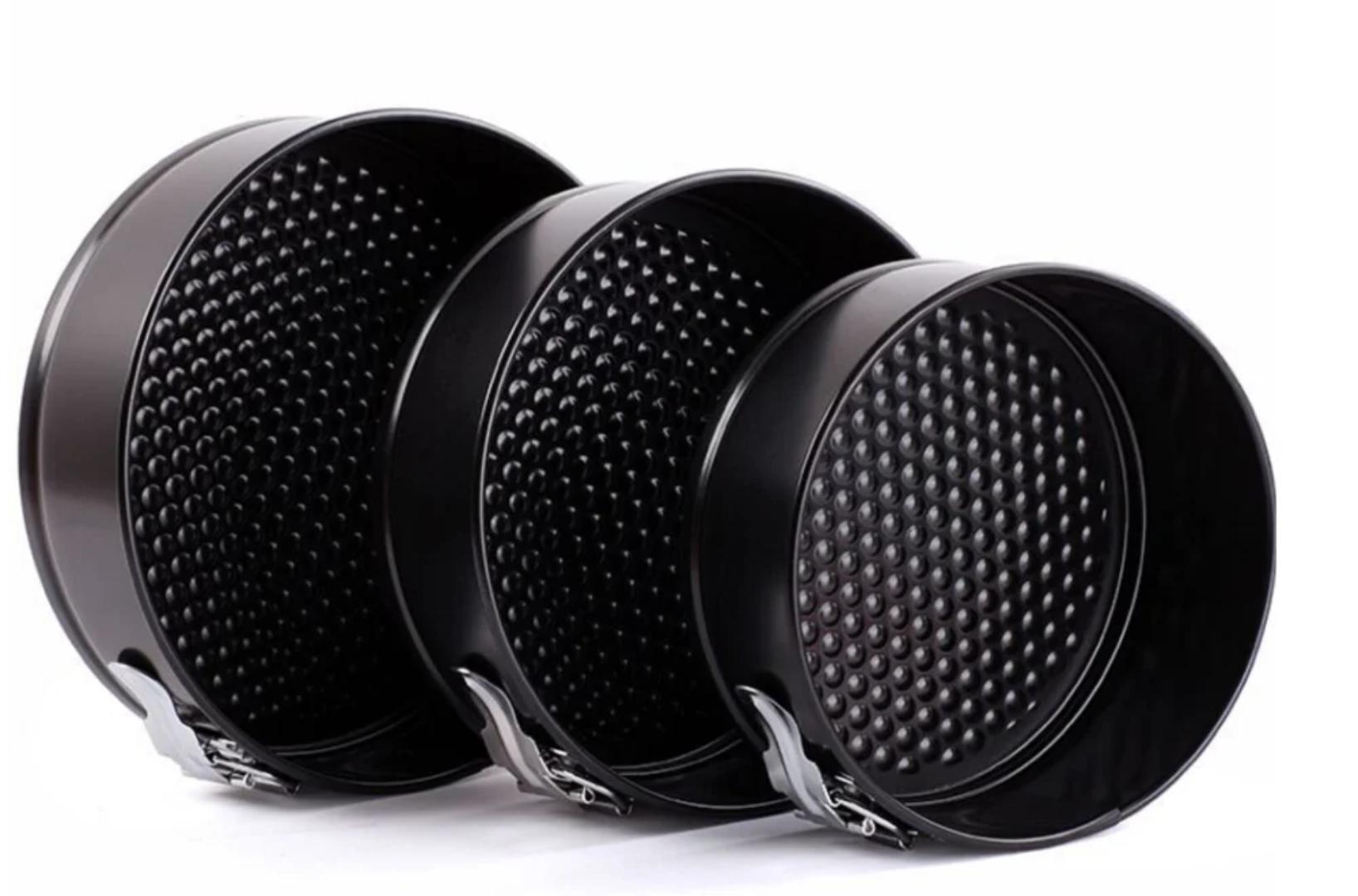 3-Piece Round Springform Cake Mould Set – Non-Stick Baking Pans