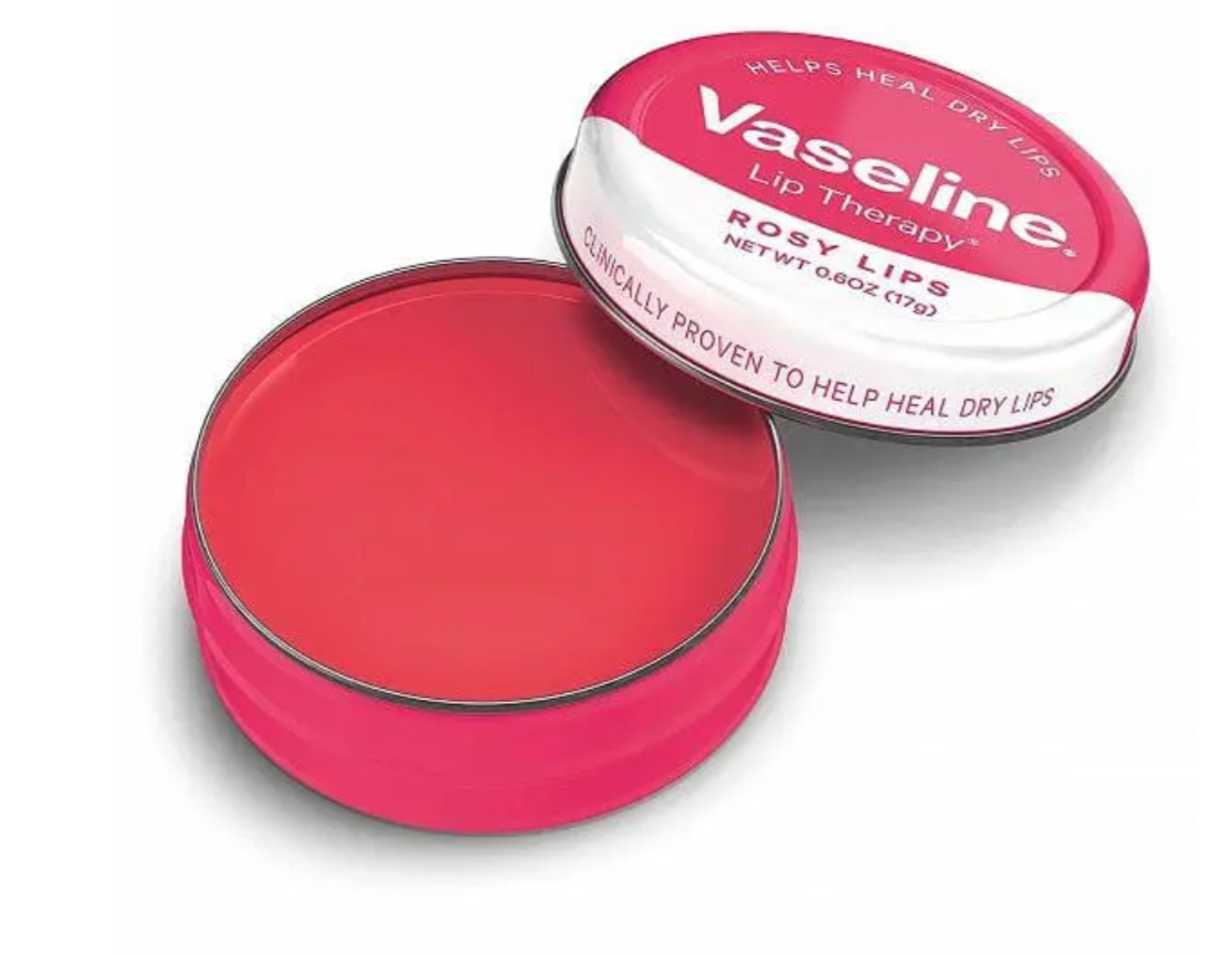 Vaseline Lip Therapy (Rosy Lips Original)- heals dry, chapped lips- tinted moisturizing balm with pure petroleum jelly, rose oil, and almond oil Deep Moisture, soft Tint