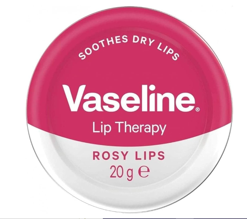 Vaseline Lip Therapy (Rosy Lips Original)- heals dry, chapped lips- tinted moisturizing balm with pure petroleum jelly, rose oil, and almond oil Deep Moisture, soft Tint