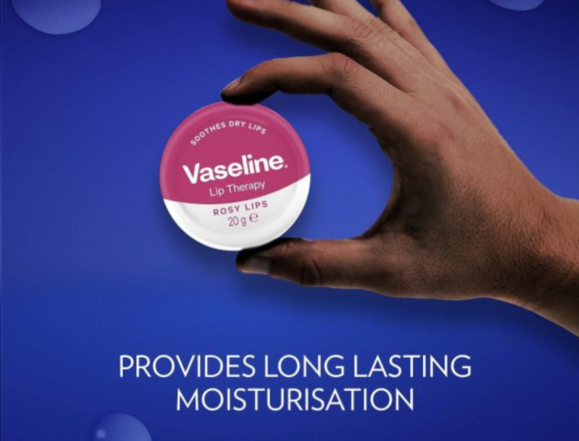 Vaseline Lip Therapy (Rosy Lips Original)- heals dry, chapped lips- tinted moisturizing balm with pure petroleum jelly, rose oil, and almond oil Deep Moisture, soft Tint