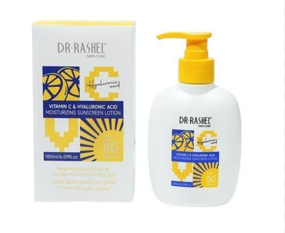 Dr. Rashel Vitamin C & Hyaluronic Moisturizing Sunscreen with Hyaluronic Acid,Vitamin C - Brightens the complexion, fades dark spots, and reduces hyperpigmentation