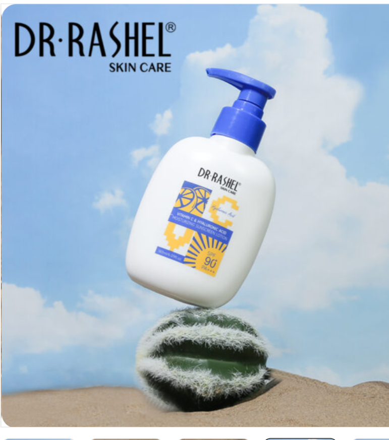 Dr. Rashel Vitamin C & Hyaluronic Moisturizing Sunscreen with Hyaluronic Acid,Vitamin C - Brightens the complexion, fades dark spots, and reduces hyperpigmentation