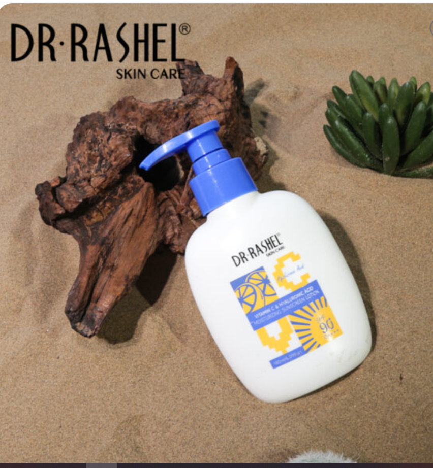 Dr. Rashel Vitamin C & Hyaluronic Moisturizing Sunscreen with Hyaluronic Acid,Vitamin C - Brightens the complexion, fades dark spots, and reduces hyperpigmentation