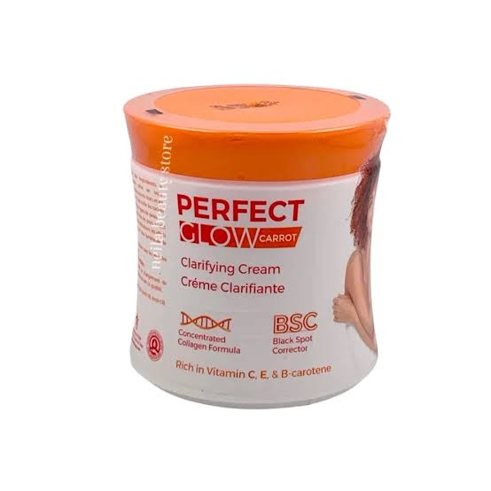 Perfect Glow Carrot face & Body Cream 320ml-clear hyperpigmentation, and visibly brighten dull complexions, strengthen the natural skin barrier while fading post-inflammatory dark marks