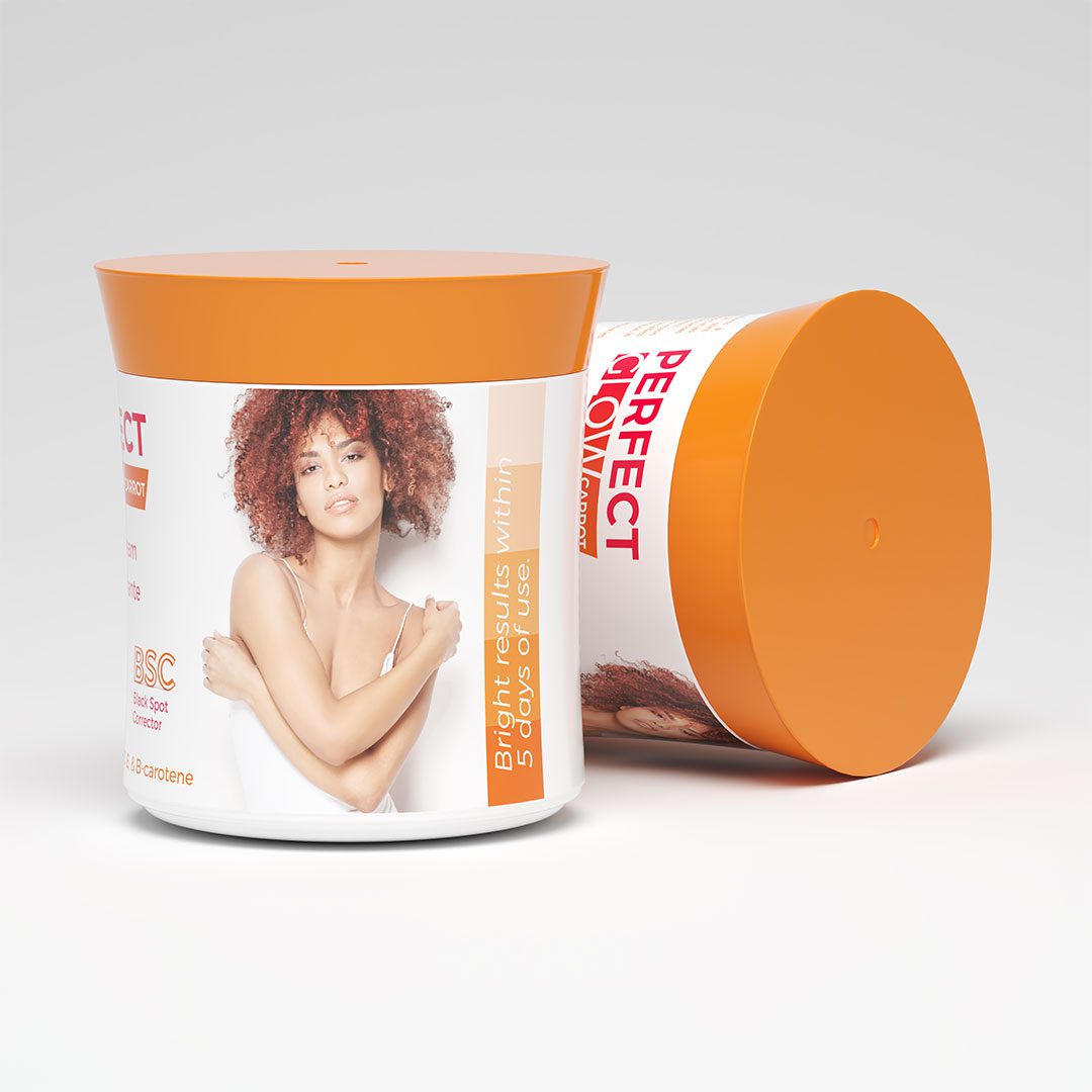 Perfect Glow Carrot face & Body Cream 320ml-clear hyperpigmentation, and visibly brighten dull complexions, strengthen the natural skin barrier while fading post-inflammatory dark marks