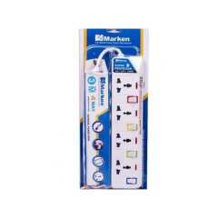 4 Socket Extension Lead with 2 USB Chargers and 3 Meter Cable Power Strip Multi Plug Electrical Extension for Home Office Appliances Electronics and Charging