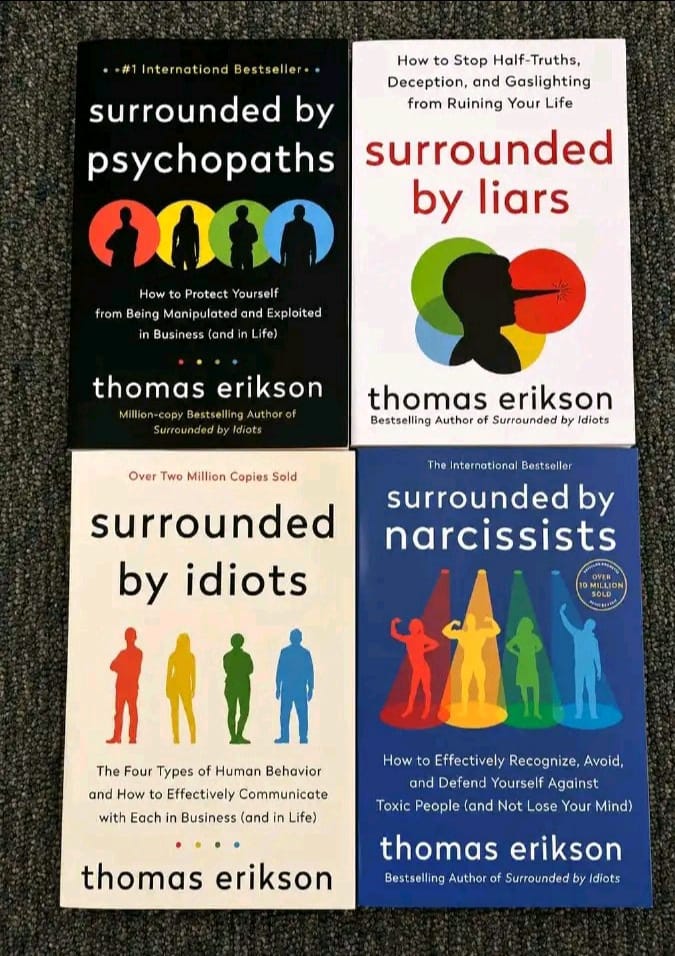 Thomas Erikson 4 Book Collection Surrounded by Idiots Psychopaths Narcissists and Liars Communication Human Behaviour Psychology Relationships Personal Growth Self Development Books