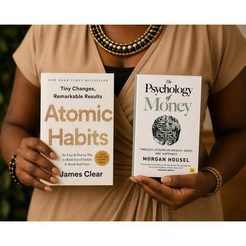 Atomic Habits The Psychology of Money 2 Books Set by James Clear Morgan Housel Personal Growth Habits Wealth Building Money Mindset Financial Education Productivity Success Self Improvement
