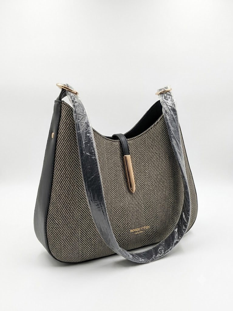 Bag and Co Luxury Chevron Pattern Handbag - Premium Women's Tote and Shoulder Bag for Work and Everyday Casual Wear