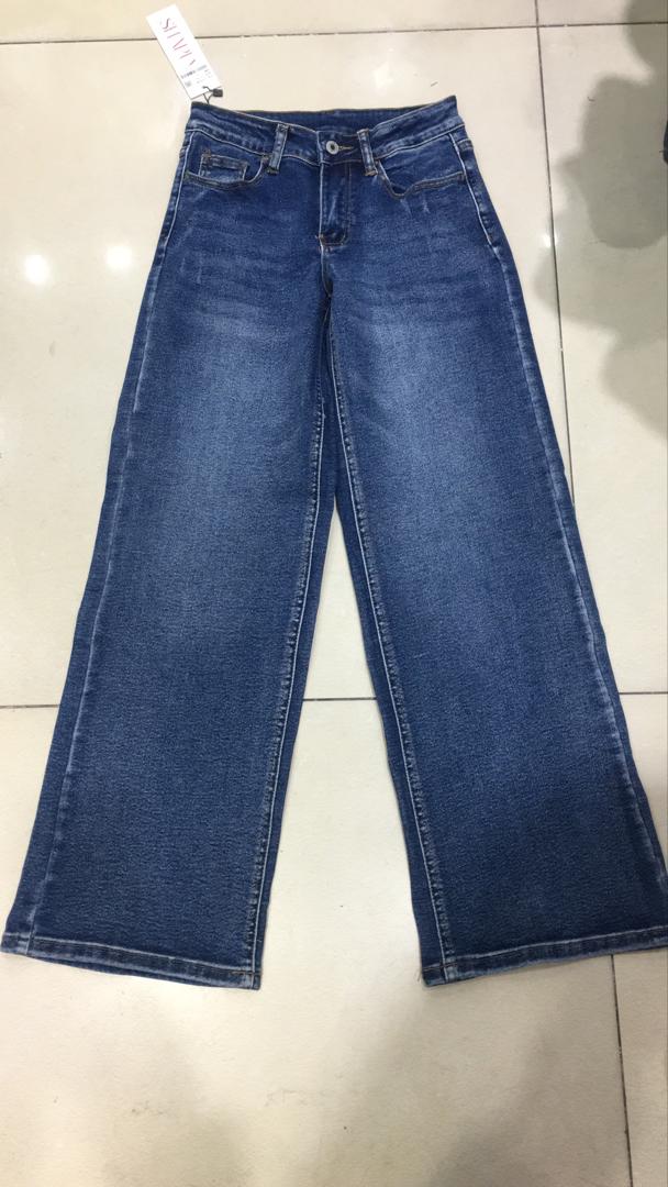 Women's High Waist Wide Leg Blue Denim Jeans