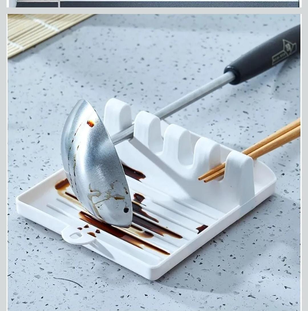SPOON REST / STAND. PBA FREE FOOD GRADE PLASTIC MATERIAL , USED WHILE COOKING AND AFTER WASHING