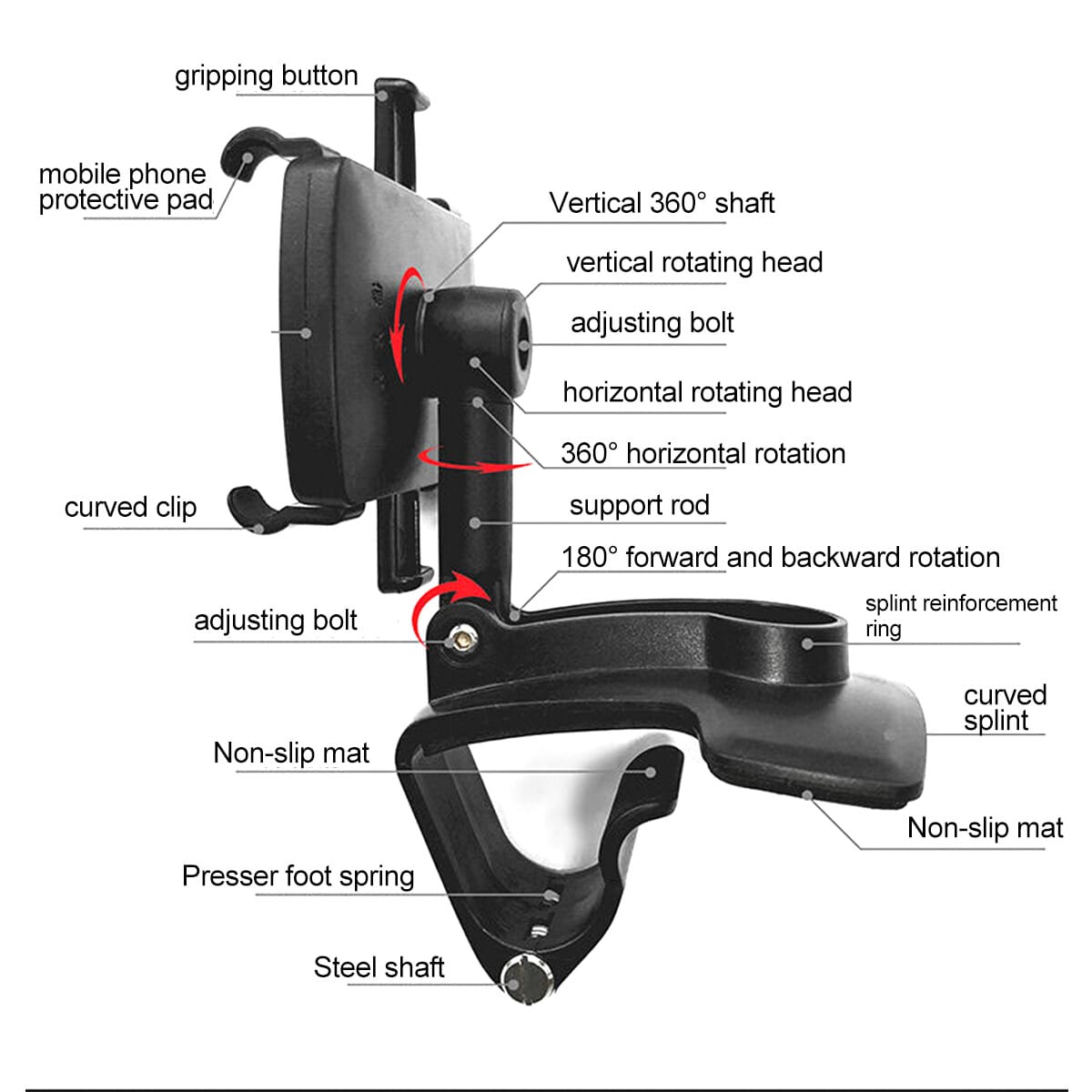 Strong grip Multi Use Mobile Phone Bracket holder for your car, home use etc
