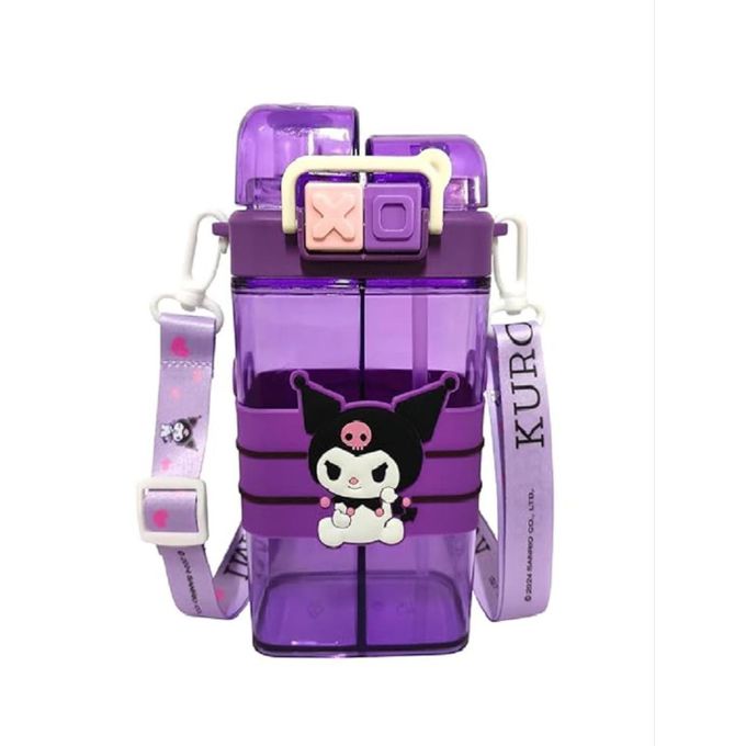 1PC Kids Colorful Double Drink Water Bottle / Dual Nozzle Straw With Strap Kids Water Bottle