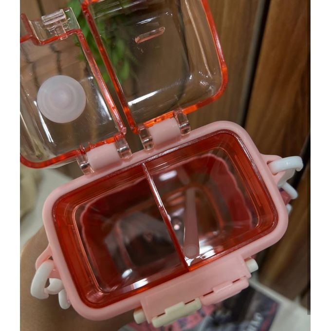 1PC Kids Colorful Double Drink Water Bottle / Dual Nozzle Straw With Strap Kids Water Bottle
