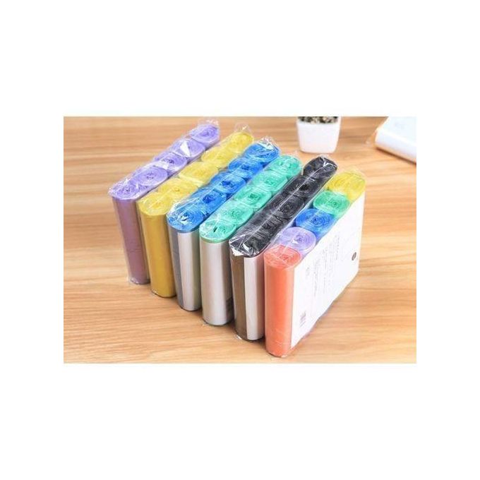 5 Rolls 100Pcs Small Trash Bags Garbage Bags Trash Liners High quality PE material to guarantee glossy surface, no odor.
Good toughness, strong bearing capacity, anti-leakage design, no longer afraid