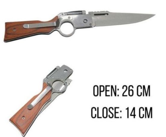 Heavy duty multipurpose camping folding outdoor pocket stainless steel blade with wooden handle and safety lock with a canvas sheath and a belt holster pocket knife baton knife