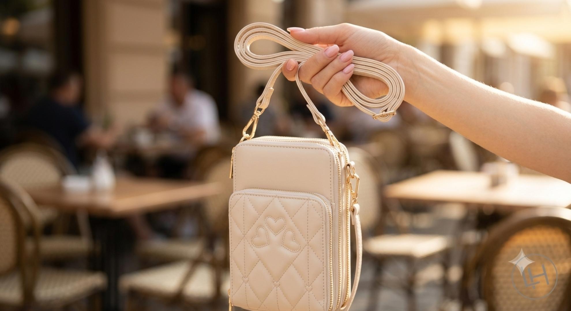 Women's Quilted Crossbody Phone Bag PU Leather Multi-Compartment Wallet Purse with Shoulder Strap