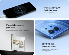 Redmi 15C 128GB + 8(4+4)GB 6.9'' 120Hz Immersive Display 6000mAh 33W 50MP Main +8MP Front Cam Fast Charger Xiaomi Hyper OS Side Fingerprint Smartphone smart phones