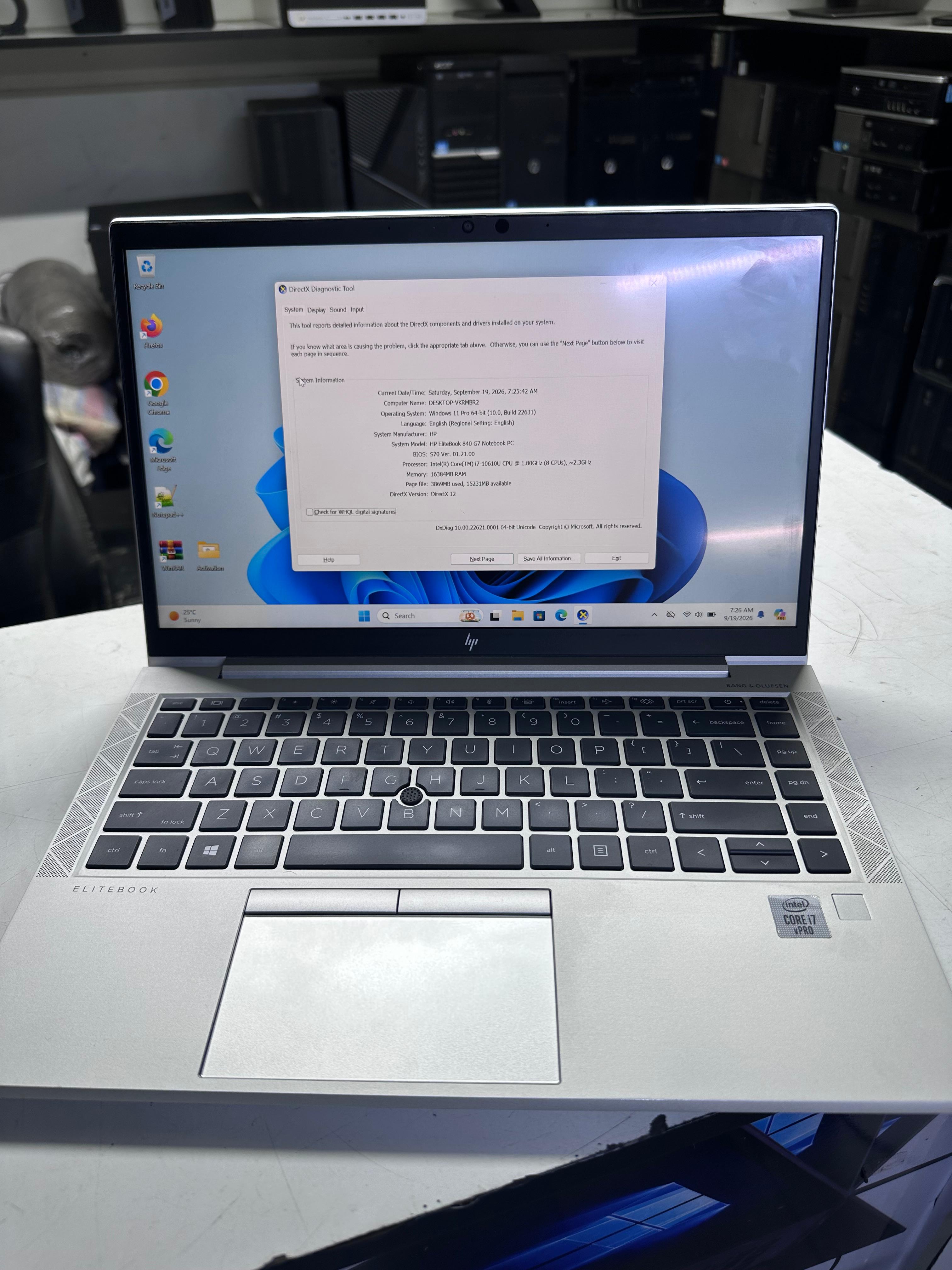 HP EliteBook 840 G7 Core i7 10th Gen 16GB RAM 512GB SSD 14" FHD Anti-Glare Backlit Keyboard Win 11 Pro Ultra-Thin Business Laptop.