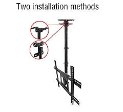 Ceiling TV Mount, 360 Degree Swivel TV Wall Mount Support 175 lbs, Fits 22 to 70 " LED, LCD Screen with TV Mount Shelf & Height Adjustable Pole
