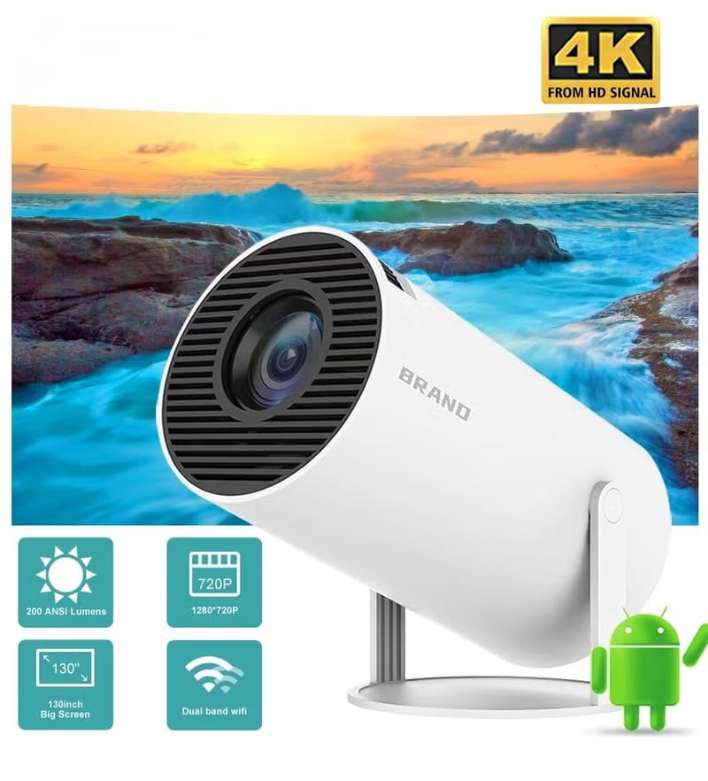 HY300 Android 5G Wifi Smart Portable Projector 1280 720P Full HD Office Home Theater Video Mini Projector Optical specifications