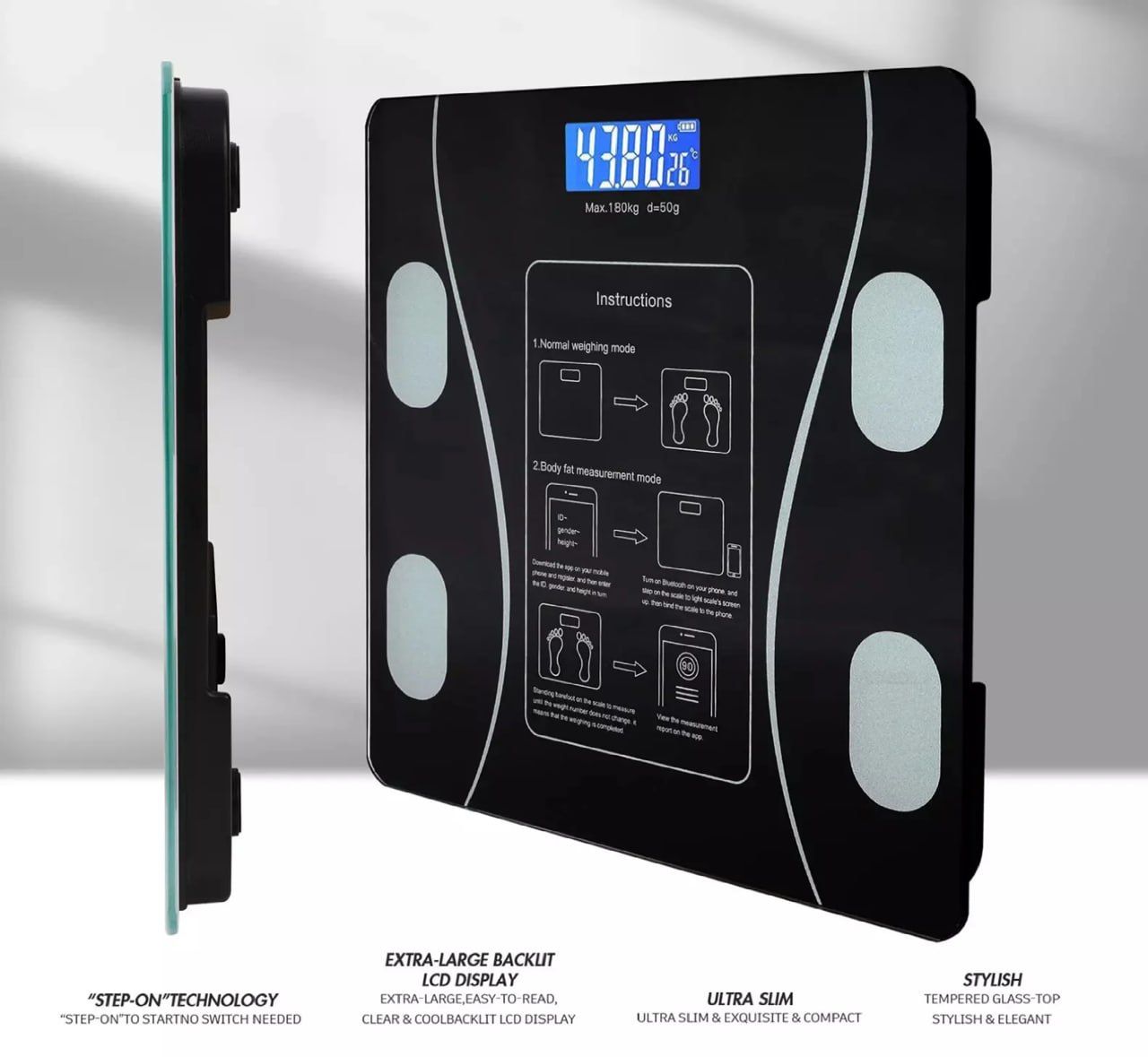 All In one Adjustable Barbell and Dumbbell Set 50 Kg Plus  FREE Battery Powered Weight Scale|Body Weight Scale Electronic Weighing Scale Digital Scales