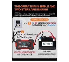 Car Battery Charger 12V 6A Pulse Repair LCD Display Smart Fast Charge AGM Deep Cycle GEL Lead-Acid Charger