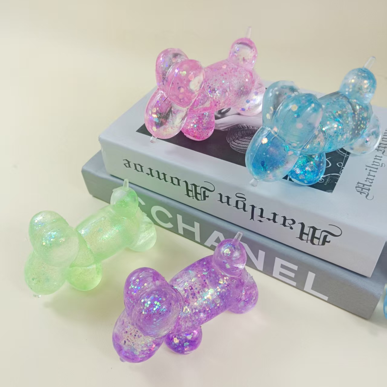 Balloon Dog Maltose Squishy Toy - Super Stretchy Sugar Glue Stress Relief Fidget - Aesthetic Slow Rising Animal Toy for Anxiety & Sensory Play - Satisfying Squeeze Toy