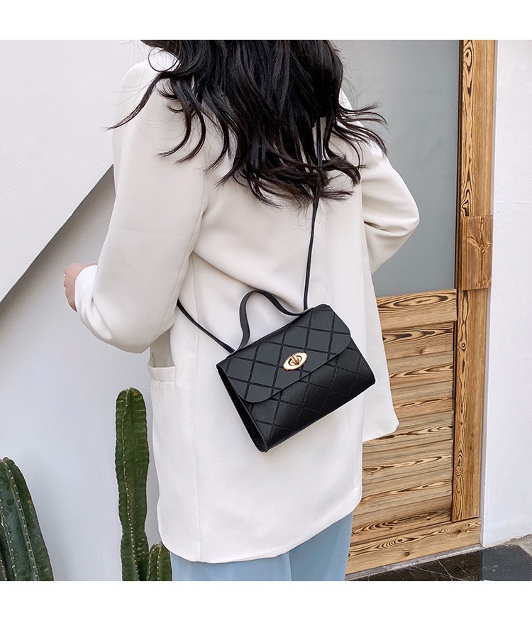 Elegant Ladies Quilted Turn‑Lock  Crossbody Bag, PU Leather Multi‑Purpose Handbag, Ladies Shoulder & Top‑Handle Purse for Daily Use, Aelita Boutique
