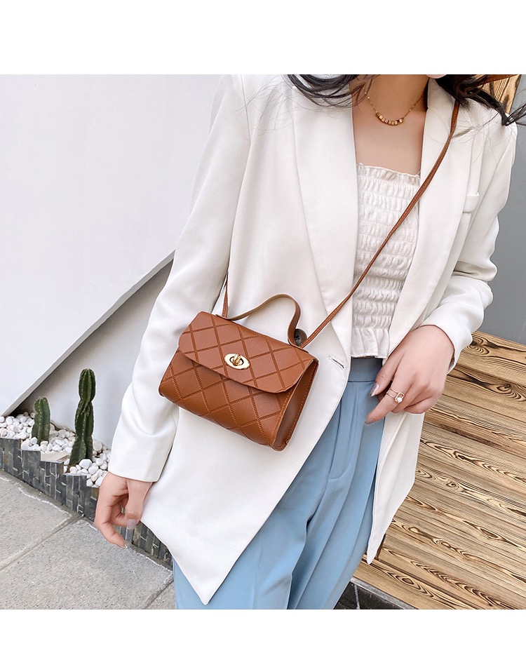 Elegant Ladies Quilted Turn‑Lock  Crossbody Bag, PU Leather Multi‑Purpose Handbag, Ladies Shoulder & Top‑Handle Purse for Daily Use, Aelita Boutique