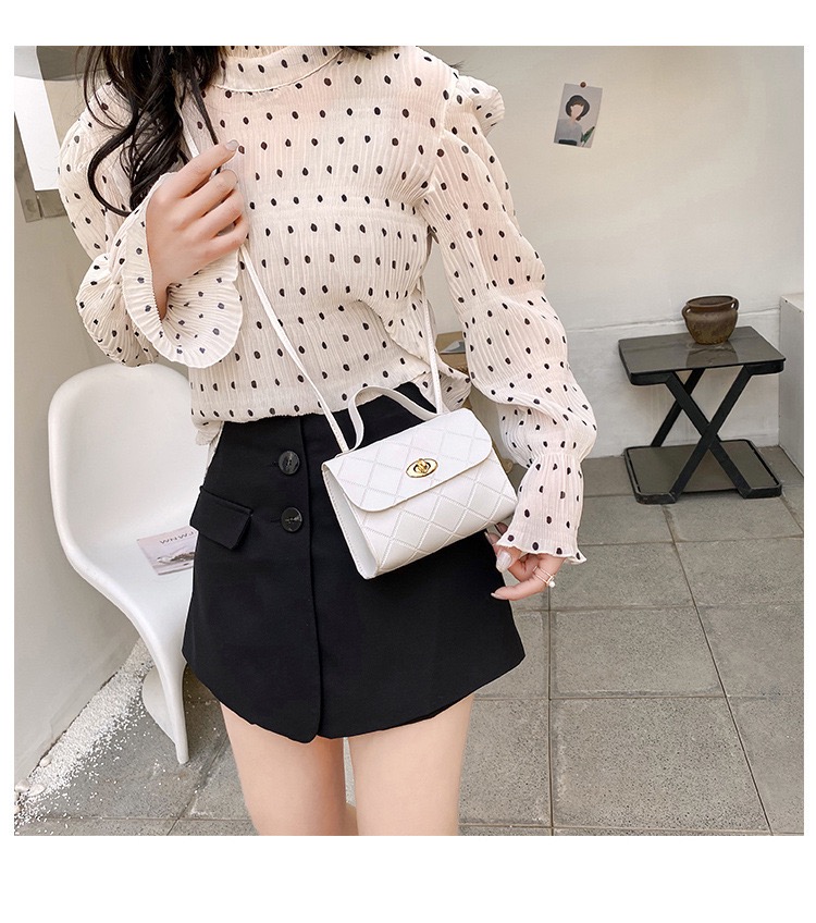Elegant Ladies Quilted Turn‑Lock  Crossbody Bag, PU Leather Multi‑Purpose Handbag, Ladies Shoulder & Top‑Handle Purse for Daily Use, Aelita Boutique