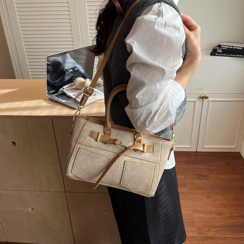 Elegant Ladies Vintage Denim Fabric Top‑Handle Bag with Removable Strap, Casual Multi-purpose Shoulder Bag Mom Bag Travel Bag Work Purse, Women Large Capacity Daily Shopping Handbag, Aelita Boutique