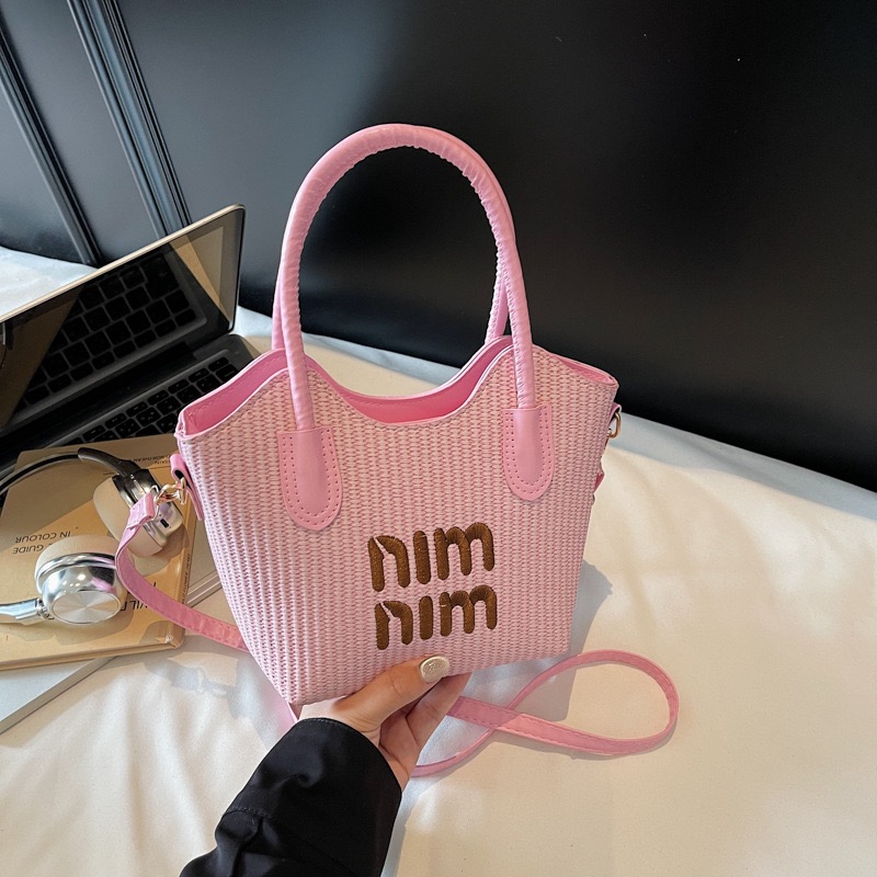 Elegant Ladies Woven PU Top‑Handle Bag, Embroidery Handbag with Detachable Crossbody Strap, Women Casual Shoulder  BagWork Purse,Daily Shopping Handbag, Aelita Boutique