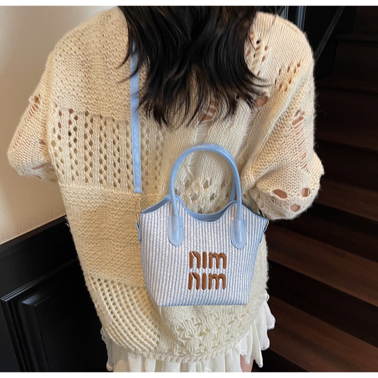 Elegant Ladies Woven PU Top‑Handle Bag, Embroidery Handbag with Detachable Crossbody Strap, Women Casual Shoulder  BagWork Purse,Daily Shopping Handbag, Aelita Boutique