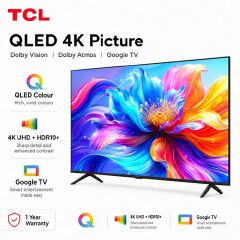 TCL 75 Inch Premium QLED Smart Google TV 2026 Model – 4K UHD HDR Display, Dolby Vision & Dolby Atmos, Wi-Fi & Bluetooth, Frameless Slim Design, Streaming Apps – 1 Year Warranty