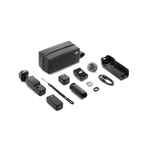 DJI Osmo Pocket 3 Creator Combo – 4K/120fps Video, 1-Inch CMOS Sensor, 3-Axis Stabilization, Touchscreen, Wireless Mic, Tripod & Accessories – 1 Year Warranty