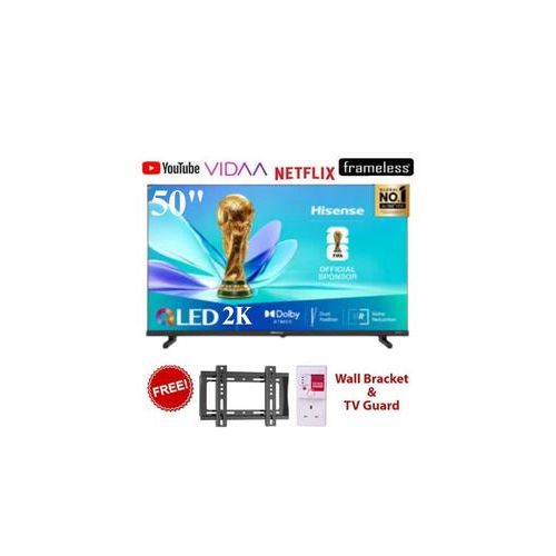 Hisense 50Q5SKEN 50 Inch Smart TV, 2K QLED FHD Frameless TV, Hisense 50 Inch QLED TV, VIDAA Smart TV, Dolby TV, Full HD Smart TV, Frameless Television, Hisense QLED TV