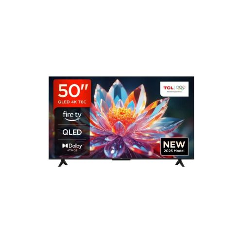 TCL 50T6D 50 Inch Premium QLED Smart Google TV 2026 Model – 4K UHD HDR Display, Dolby Vision & Dolby Atmos, Wi-Fi & Bluetooth, Frameless Slim Design, Streaming Apps – 1 Year Warranty