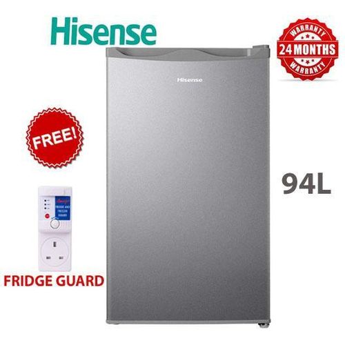 Hisense REF094DR 94L Fridge, Hisense 94 Litres Refrigerator, 94L Single Door Fridge, Hisense Mini Fridge Silver, 94 Litre Refrigerator, Compact Fridge, Small Refrigerator, 2 Year Warranty