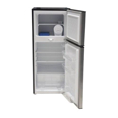 Mika 138 Litres Double Door Refrigerator, Compact 2 Door Fridge with Freezer Compartment, Spacious Food Storage, Energy Efficient Home Kitchen Fridge for Apartment & Office