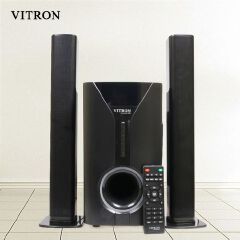 Vitron V527 2.1CH Multimedia Speaker 9000W PMPO, Bluetooth, USB, SD Card, FM Radio, Detachable Satellite Speakers, Deep Bass & Remote Control – 1 Year Warranty
