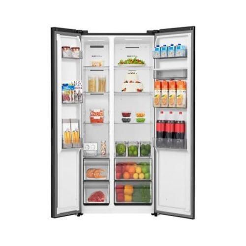 Hisense 541L Side by Side Refrigerator, Large Capacity Frost-Free Fridge, Multi-Airflow Cooling, Spacious Double Door Freezer & Fridge – Silver