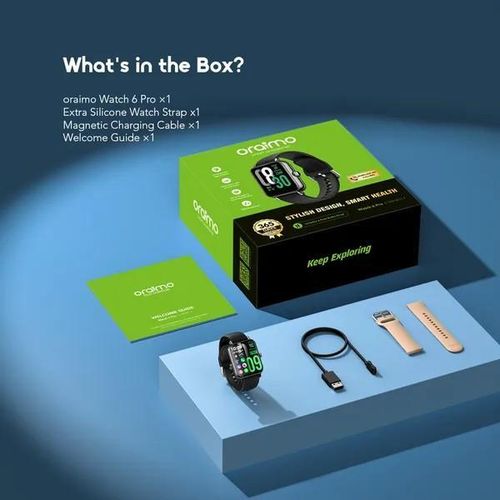 Oraimo Watch 6 Pro 1.69" Full Touch Smart Watch, Bluetooth 5.3, IP68 Waterproof, 220mAh Battery, Fitness & Health Tracking, Multiple Sports Modes – Black