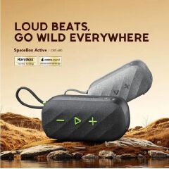 Oraimo SpaceBox Active 25W Bluetooth Speaker, Powerful HavyBass Sound, IP55 Waterproof & Dustproof, Up to 14H Playtime, RGB Lights, TWS Stereo Pairing, Portable Wireless Speaker
